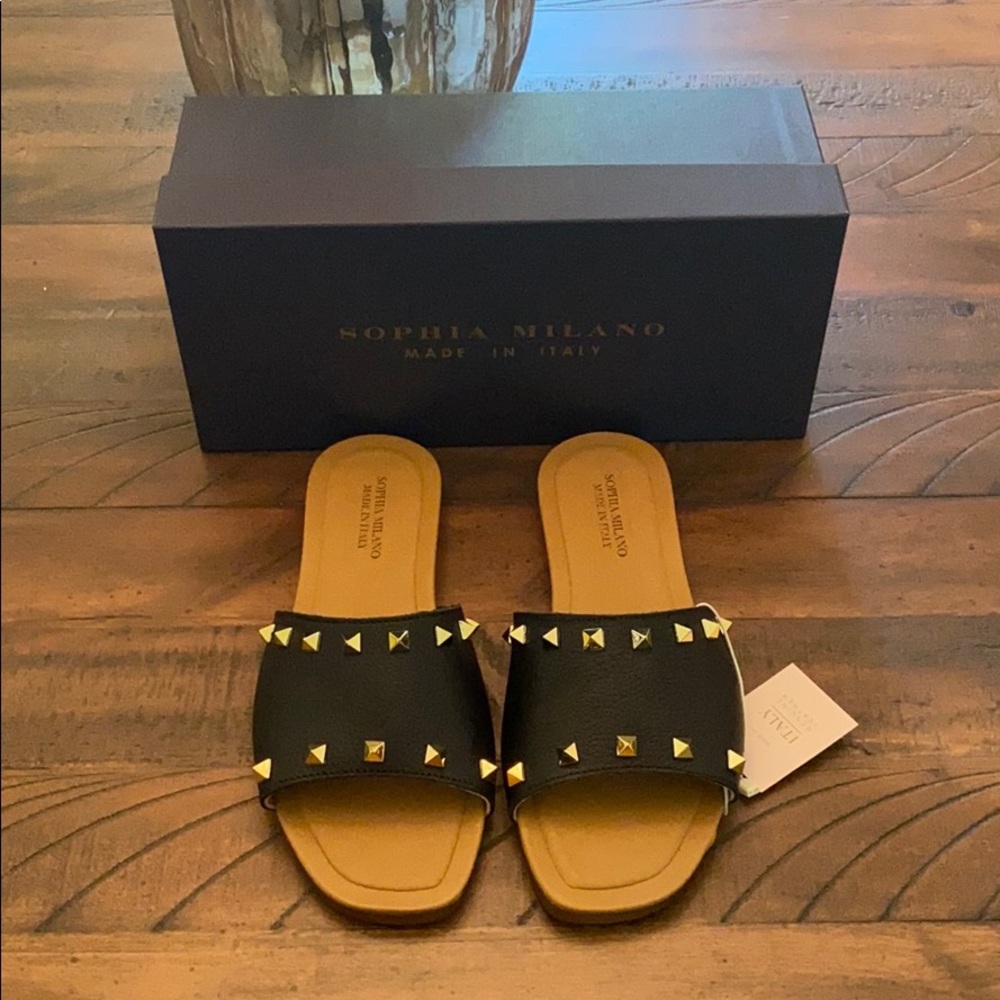 Black studded sandals